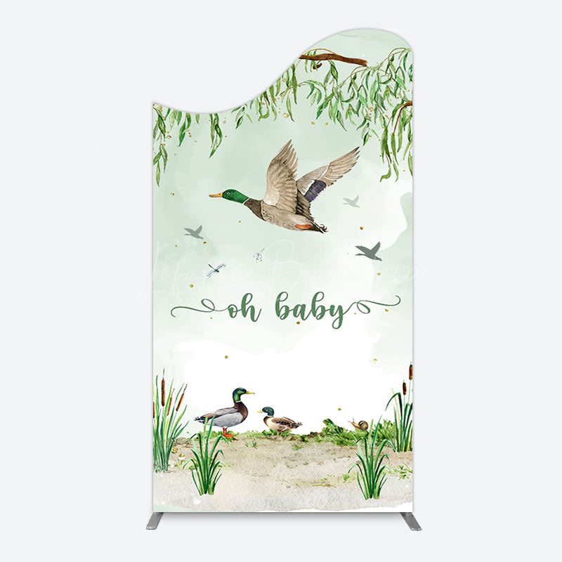 Lofaris Oh Baby Duck Spring Scene Gender Reveal Arch Backdrop