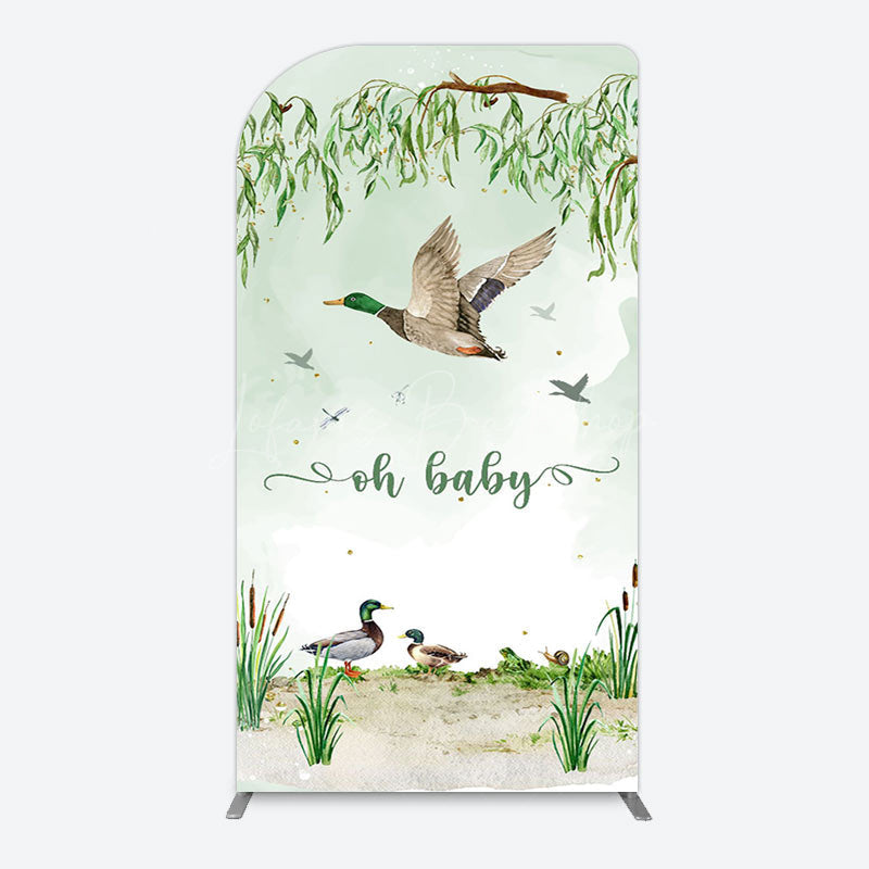 Lofaris Oh Baby Duck Spring Scene Gender Reveal Arch Backdrop