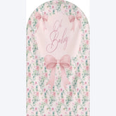 Lofaris Oh Baby Floral Arch Backdrop Adorable Bow and Blossom Decor for Nursery Shower Photo Prop Girls Boys