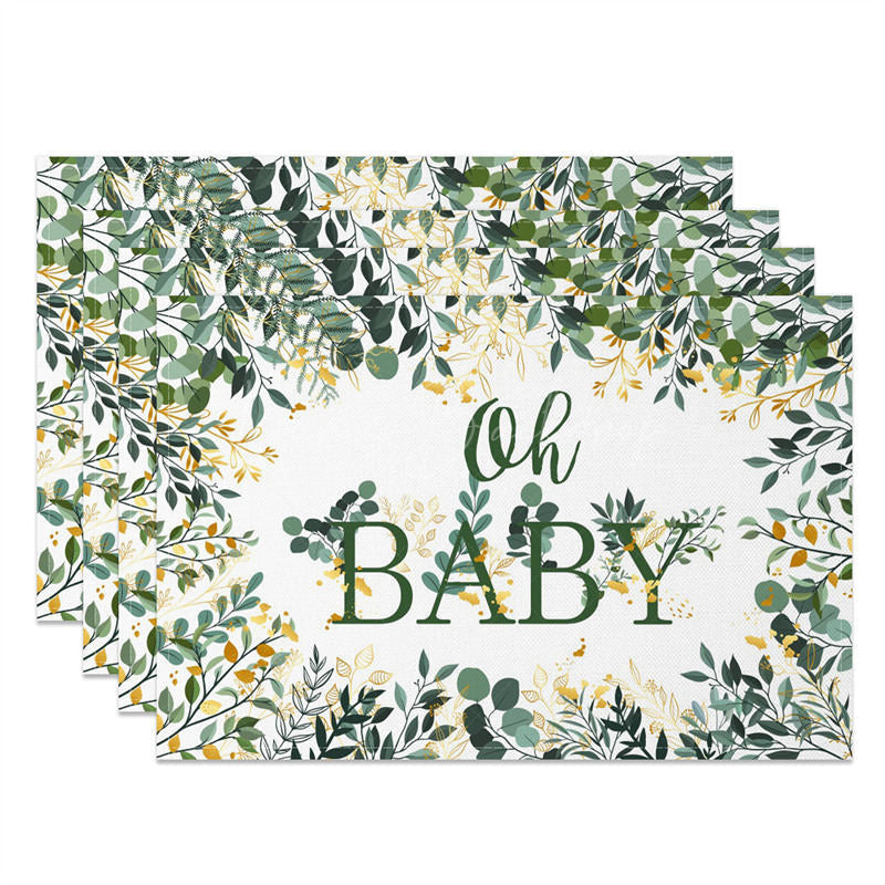 Lofaris Oh Baby Spring Greenery Dining Set of 4 Placemats