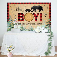 Lofaris Oh Boy Bears Adventure Begin Baby Shower Backdrop