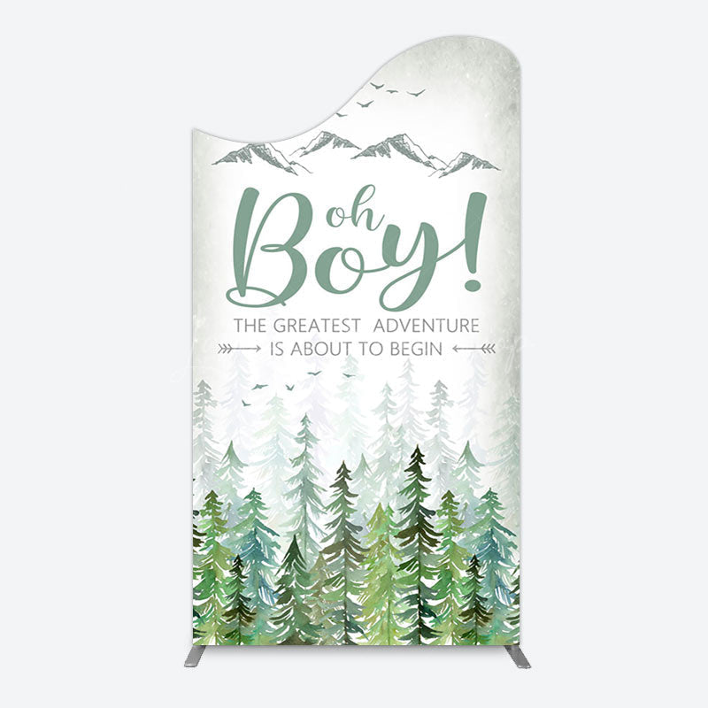Lofaris Oh Boy Wild Forest Mountain Baby Shower Arch Backdrop