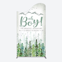 Lofaris Oh Boy Wild Forest Mountain Baby Shower Arch Backdrop
