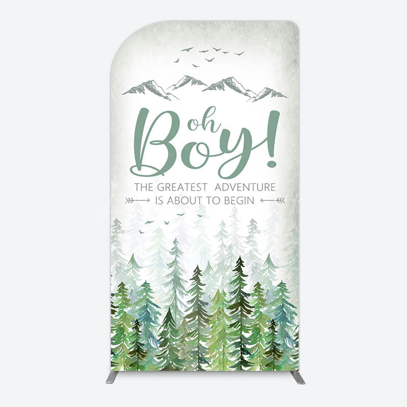 Lofaris Oh Boy Wild Forest Mountain Baby Shower Arch Backdrop