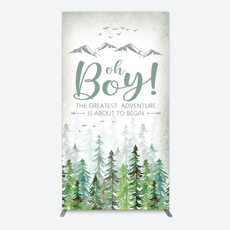 Lofaris Oh Boy Wild Forest Mountain Baby Shower Arch Backdrop