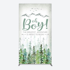 Lofaris Oh Boy Wild Forest Mountain Baby Shower Arch Backdrop