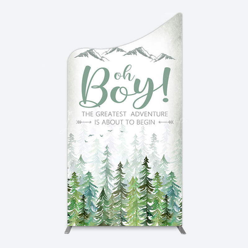 Lofaris Oh Boy Wild Forest Mountain Baby Shower Arch Backdrop
