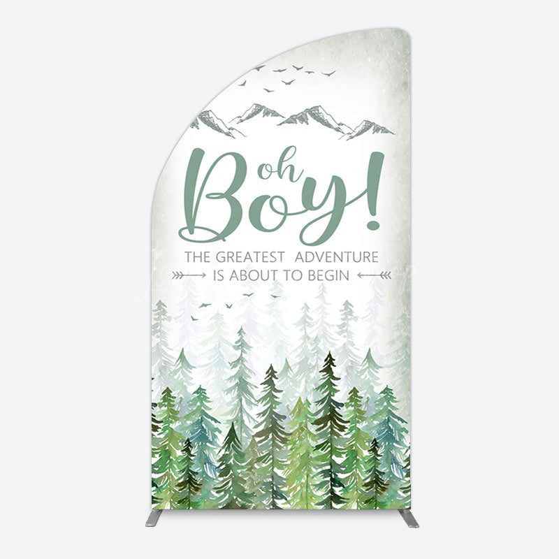 Lofaris Oh Boy Wild Forest Mountain Baby Shower Arch Backdrop