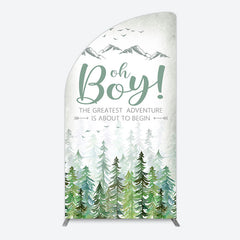Lofaris Oh Boy Wild Forest Mountain Baby Shower Arch Backdrop