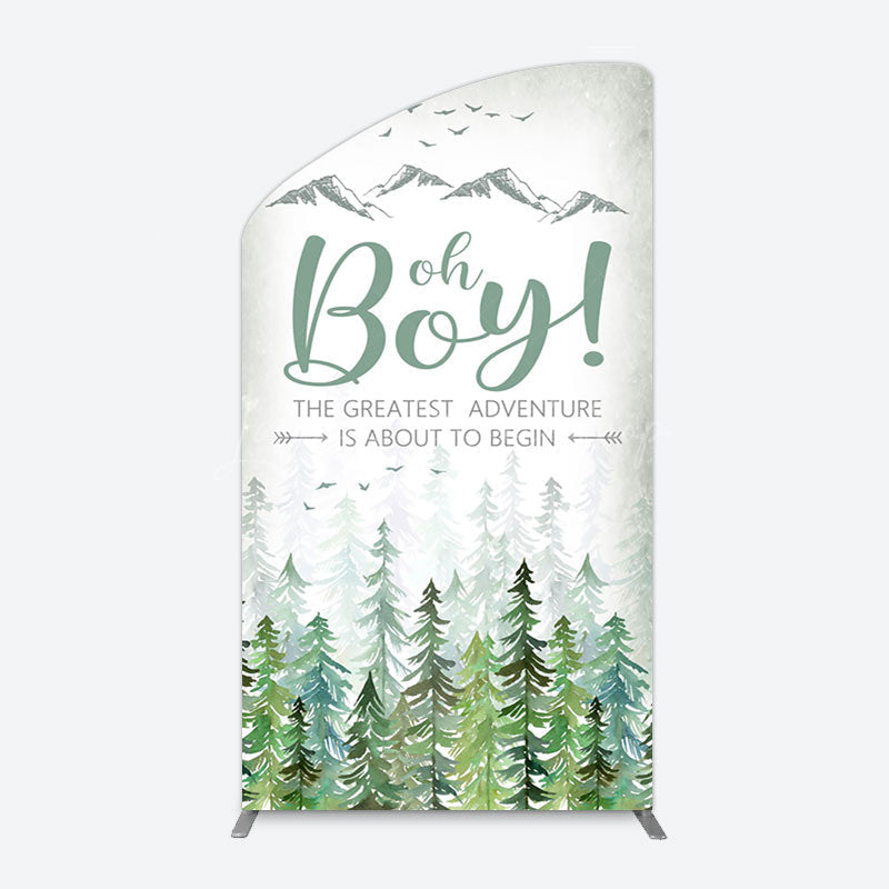 Lofaris Oh Boy Wild Forest Mountain Baby Shower Arch Backdrop