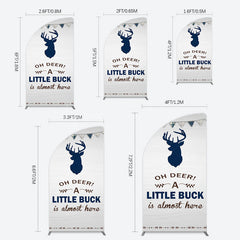 Lofaris Oh Dear A Little Buck Flag Baby Shower Half Moon Arch Backdrop