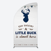 Lofaris Oh Dear A Little Buck Flag Baby Shower Half Moon Arch Backdrop