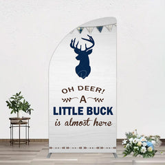 Lofaris Oh Dear A Little Buck Flag Baby Shower Half Moon Arch Backdrop