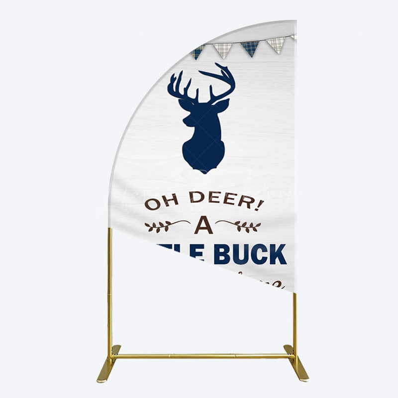 Lofaris Oh Dear A Little Buck Flag Baby Shower Half Moon Arch Backdrop