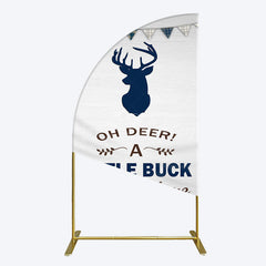 Lofaris Oh Dear A Little Buck Flag Baby Shower Half Moon Arch Backdrop