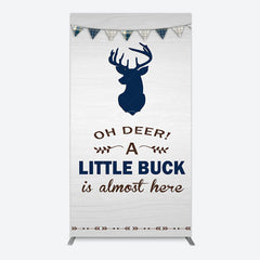 Lofaris Oh Dear A Little Buck Flag Baby Shower Rectangle Backdrop