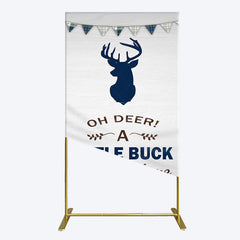 Lofaris Oh Dear A Little Buck Flag Baby Shower Rectangle Backdrop
