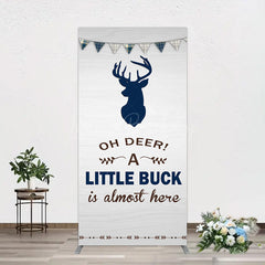 Lofaris Oh Dear A Little Buck Flag Baby Shower Rectangle Backdrop
