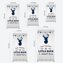 Lofaris Oh Dear A Little Buck Flag Baby Shower Rectangle Backdrop