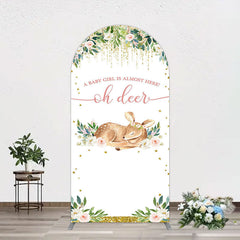 Lofaris Oh Deer Floral Boho Sweet Baby Shower Arch Backdrop