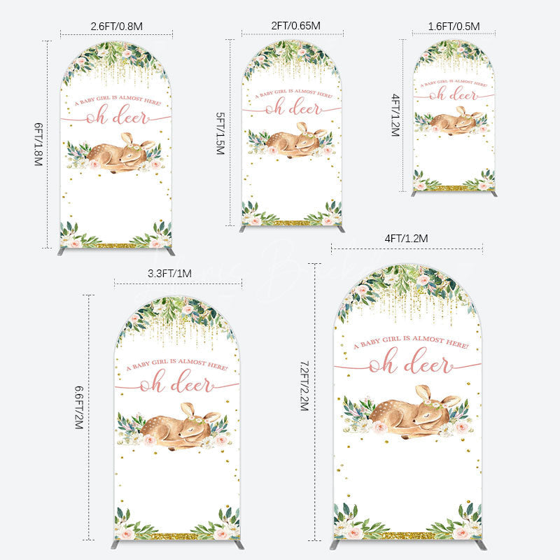 Lofaris Oh Deer Floral Boho Sweet Baby Shower Arch Backdrop