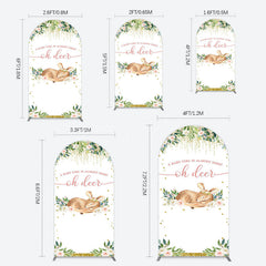 Lofaris Oh Deer Floral Boho Sweet Baby Shower Arch Backdrop