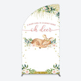 Lofaris Oh Deer Floral Boho Sweet Baby Shower Half Moon Arch Backdrop