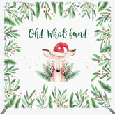 Lofaris Oh What Fun Deer Cherry Xmas Pillow Case Backdrop