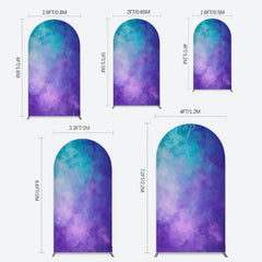 Lofaris Oil Painted Blue Purple Mixed Pattern Arch Backdrop