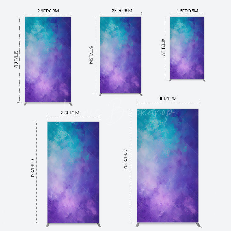 Lofaris Oil Painted Blue Purple Mixed Pattern Rectangle Backdrop