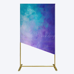 Lofaris Oil Painted Blue Purple Mixed Pattern Rectangle Backdrop