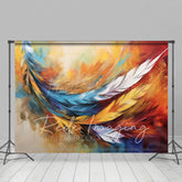 Lofaris Oil Painted Vibrant Feather Fine Art Photo Backdrop