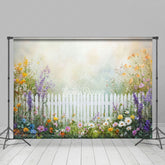 Lofaris Oil Painting Flowers Fence Spring Photo Backdrop