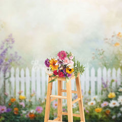 Lofaris Oil Painting Flowers Fence Spring Photo Backdrop