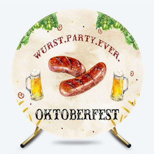 Lofaris Oktoberfest Wurst Party Ever Sausage Round Backdrop