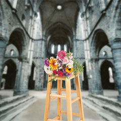 Lofaris Old Church Ruins Retro Vibe Photography Backdrop