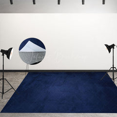 Lofaris Old Master Navy Blue Cement Wall Fabric Floor Mat