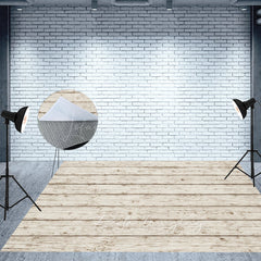 Lofaris Old Retro White Wood Fabric Floor Backdrop For Photo