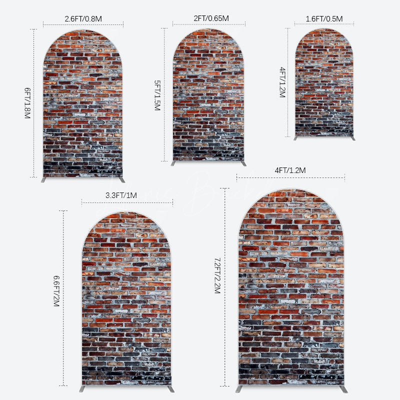 Lofaris Old Style With Retro Brick Wall Photo Arch Backdrop