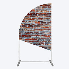 Lofaris Old Style With Retro Brick Wall Photo Half Moon Arch Backdrop