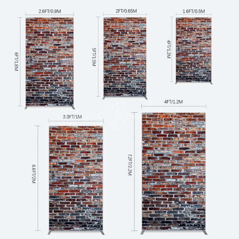 Lofaris Old Style With Retro Brick Wall Photo Rectangle Backdrop