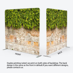 Lofaris Old Wall Green Vegetation Square Tension Backdrop