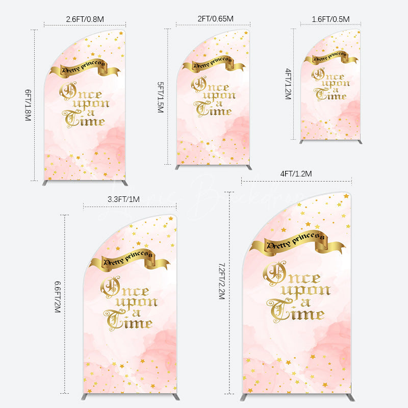 Lofaris Once Upon A Time Stars Pretty Princess Half Moon Arch Backdrop