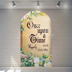 Lofaris Once Upon a Time Storybook Arch Backdrop Personalized Fairytale Princess Kingdom Party Decoration