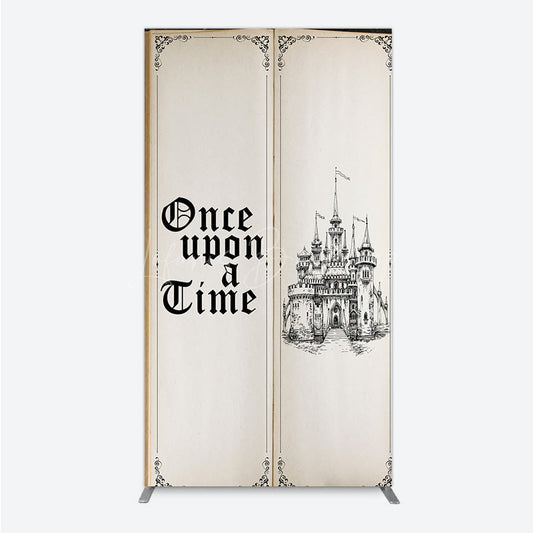 Lofaris Once Upon a Time Storybook Rectangle Backdrop Fairytale Princess Castle Theme Vintage Birthday and Baby Shower Decor
