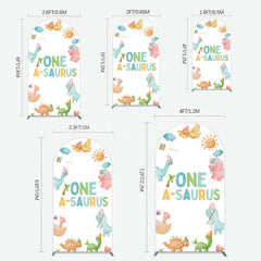 Lofaris One A Saurus Cartoon Dinosaur Birthday Arch Backdrop