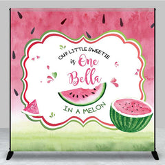 Lofaris One in a Melon First Birthday Backdrop Custom Name Watermelon Party Banner Our Little Sweetie Summer Fruit Decor