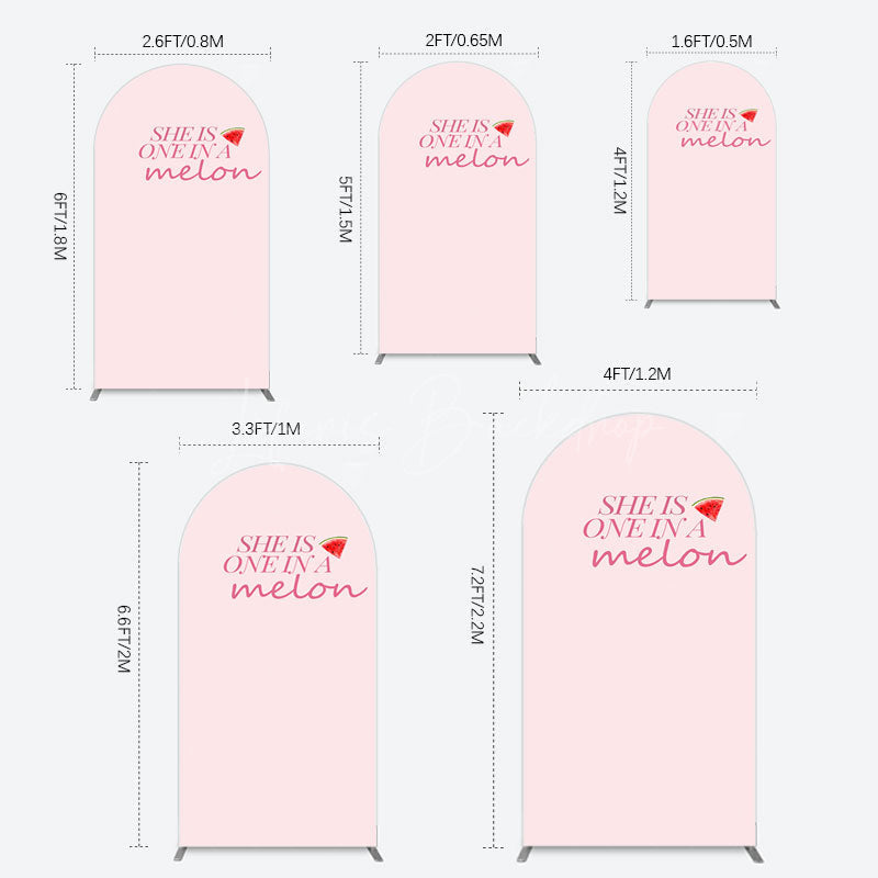 Lofaris One In Melon Sweet Pink Happy Birthday Arch Backdrop