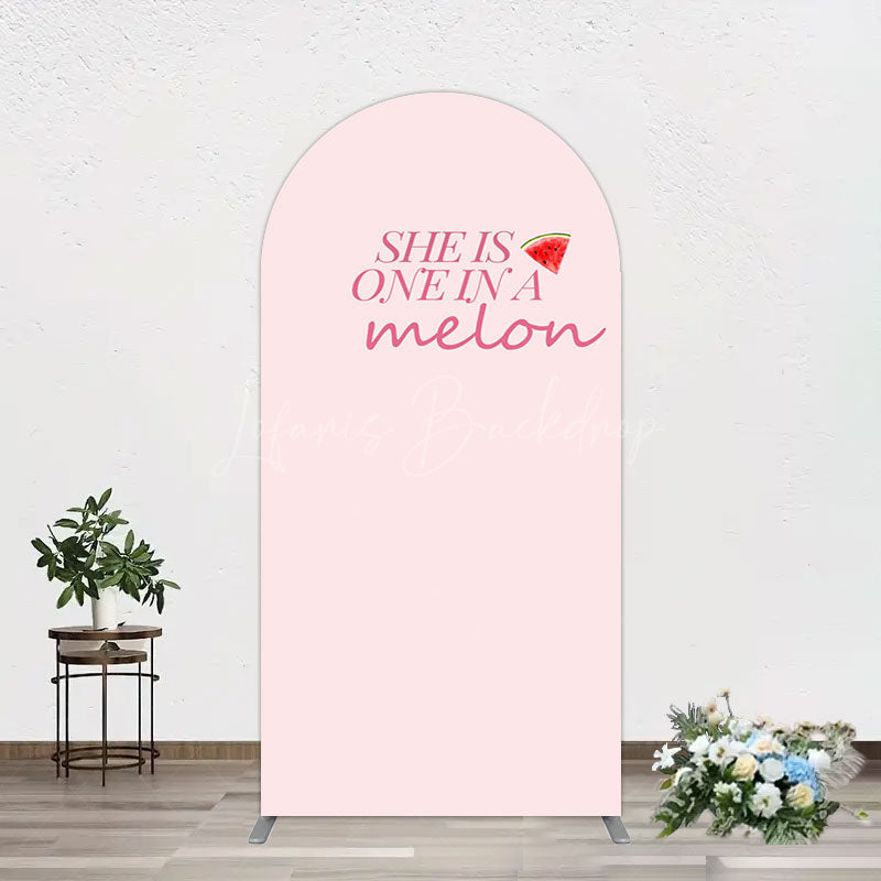 Lofaris One In Melon Sweet Pink Happy Birthday Arch Backdrop