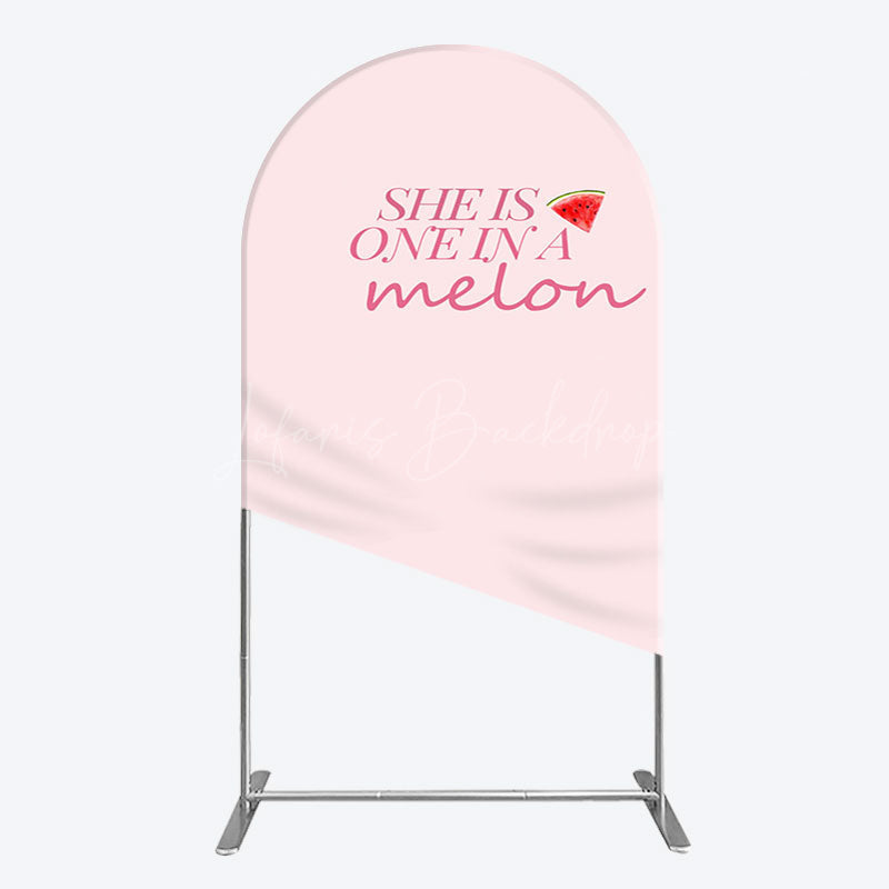 Lofaris One In Melon Sweet Pink Happy Birthday Arch Backdrop